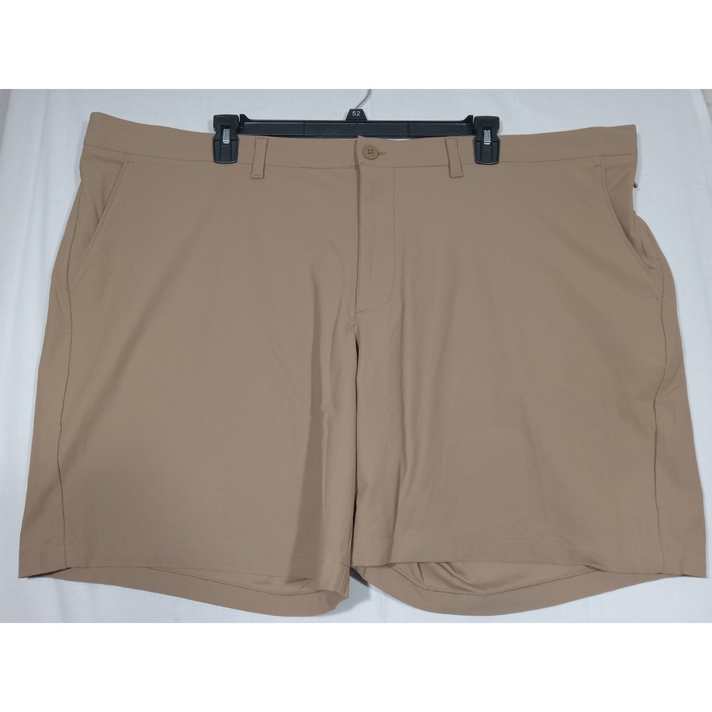 FLX Men's Stretch Premium Light Brown Shorts Big & Tall Size 52 Comfort Waist